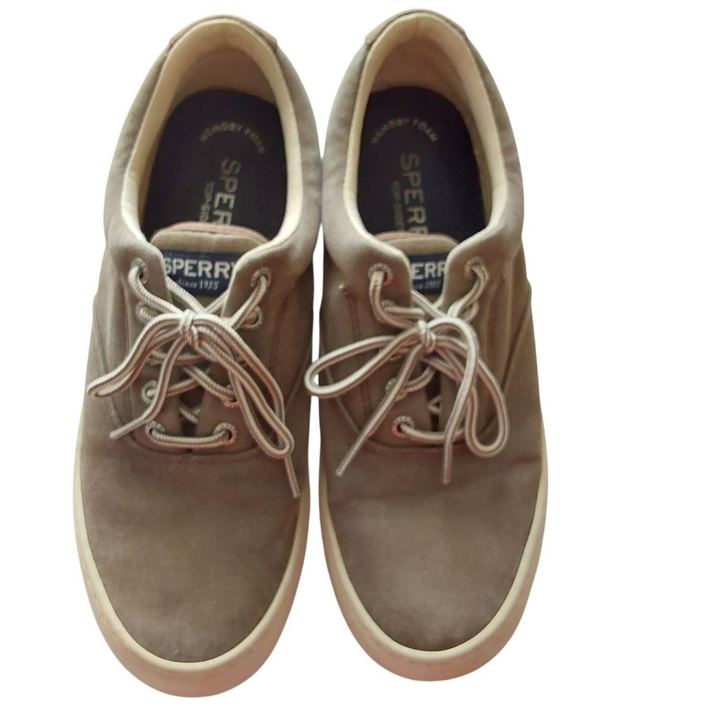 Sperry Top-Sider Mens Striper II CVO Canvas Sneakers Taupe Brown STS16624 8.5